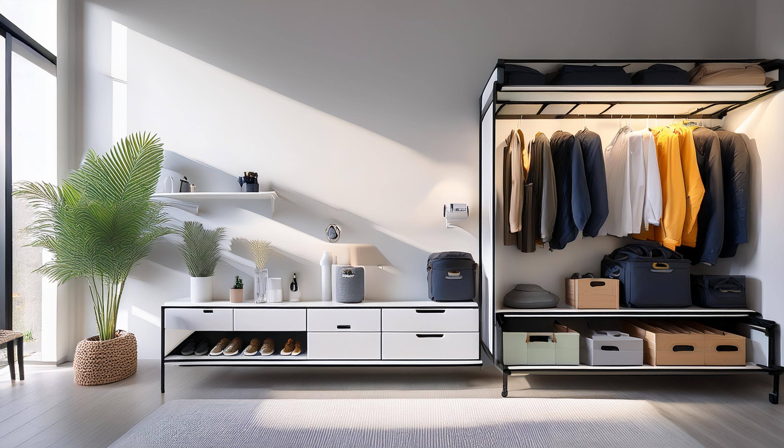 屋内型トランクルームに様々な荷物が収納されている様子